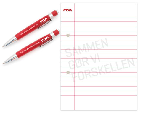 FOA kuglepen og blok